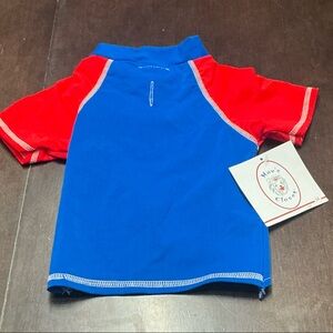 Dogs Red and Blue Short Sleeve Rashguard Shirt - NWT